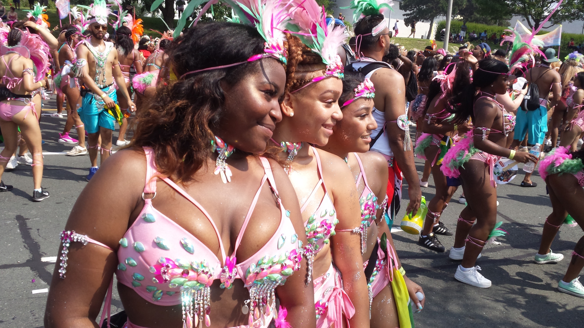 Toronto Caribbean Carnival - 3 girls in bikini costumes