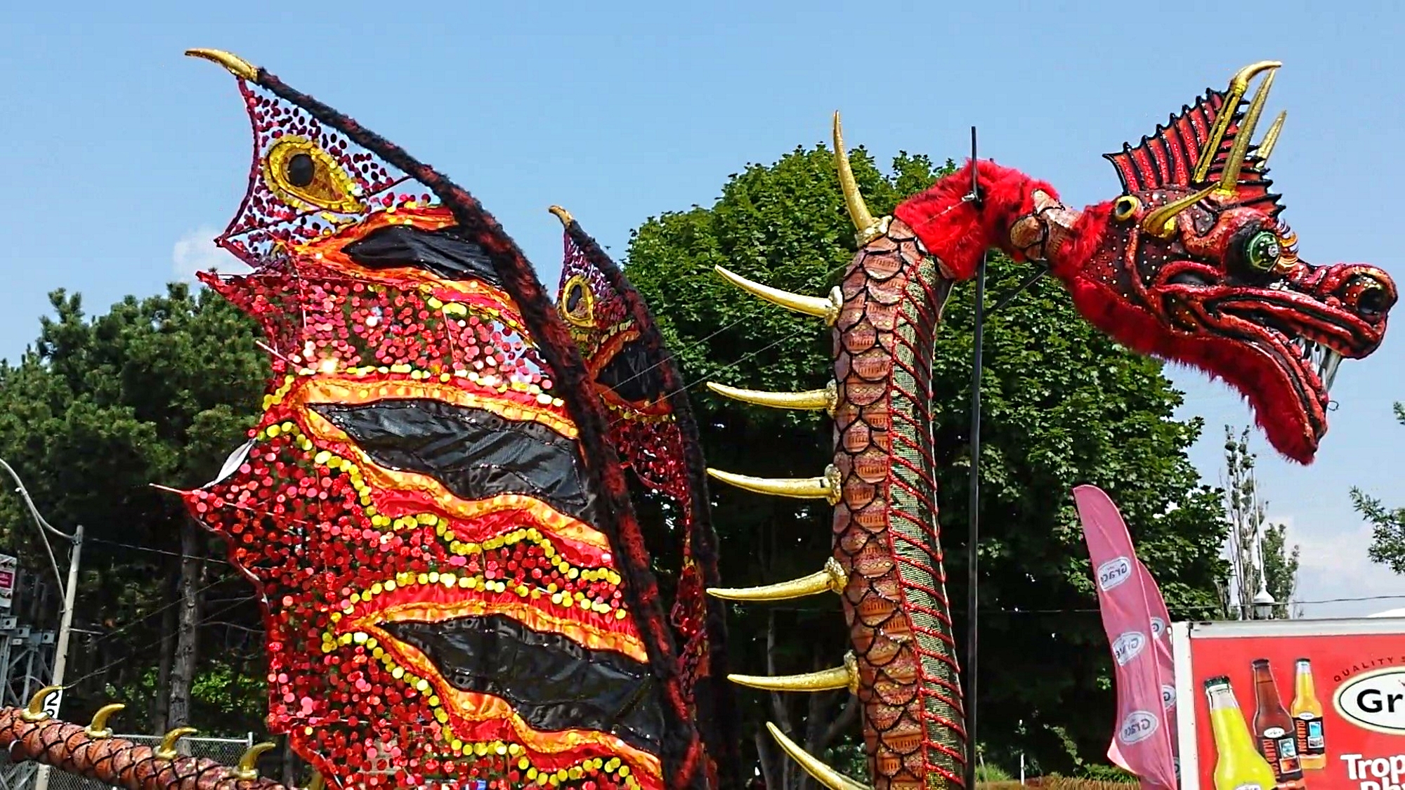 Toronto Caribbean Festival - dragon float close up
