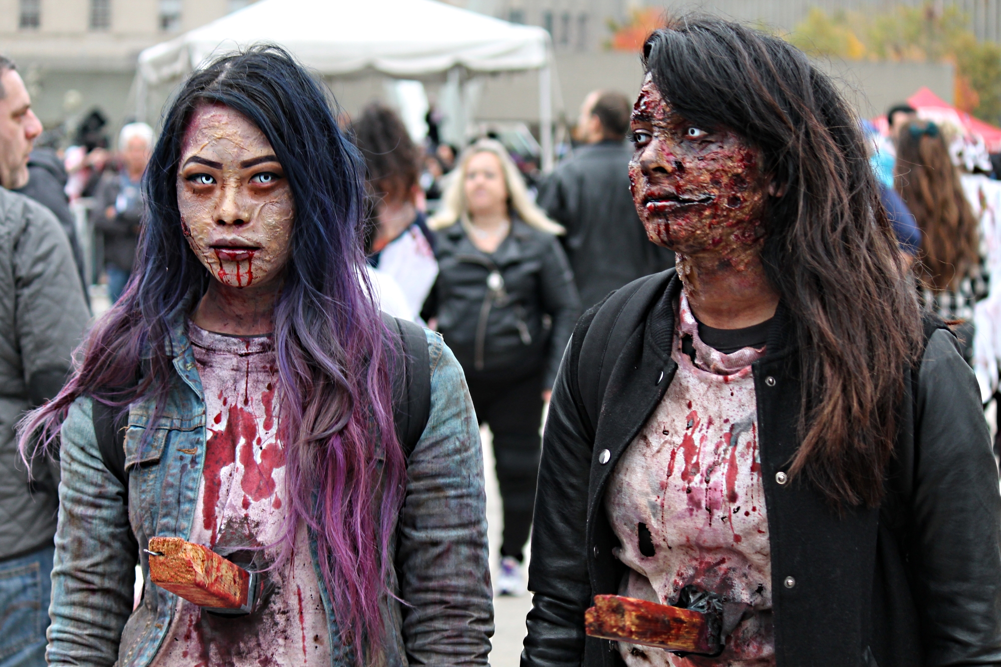 Zombie girls walk the stree